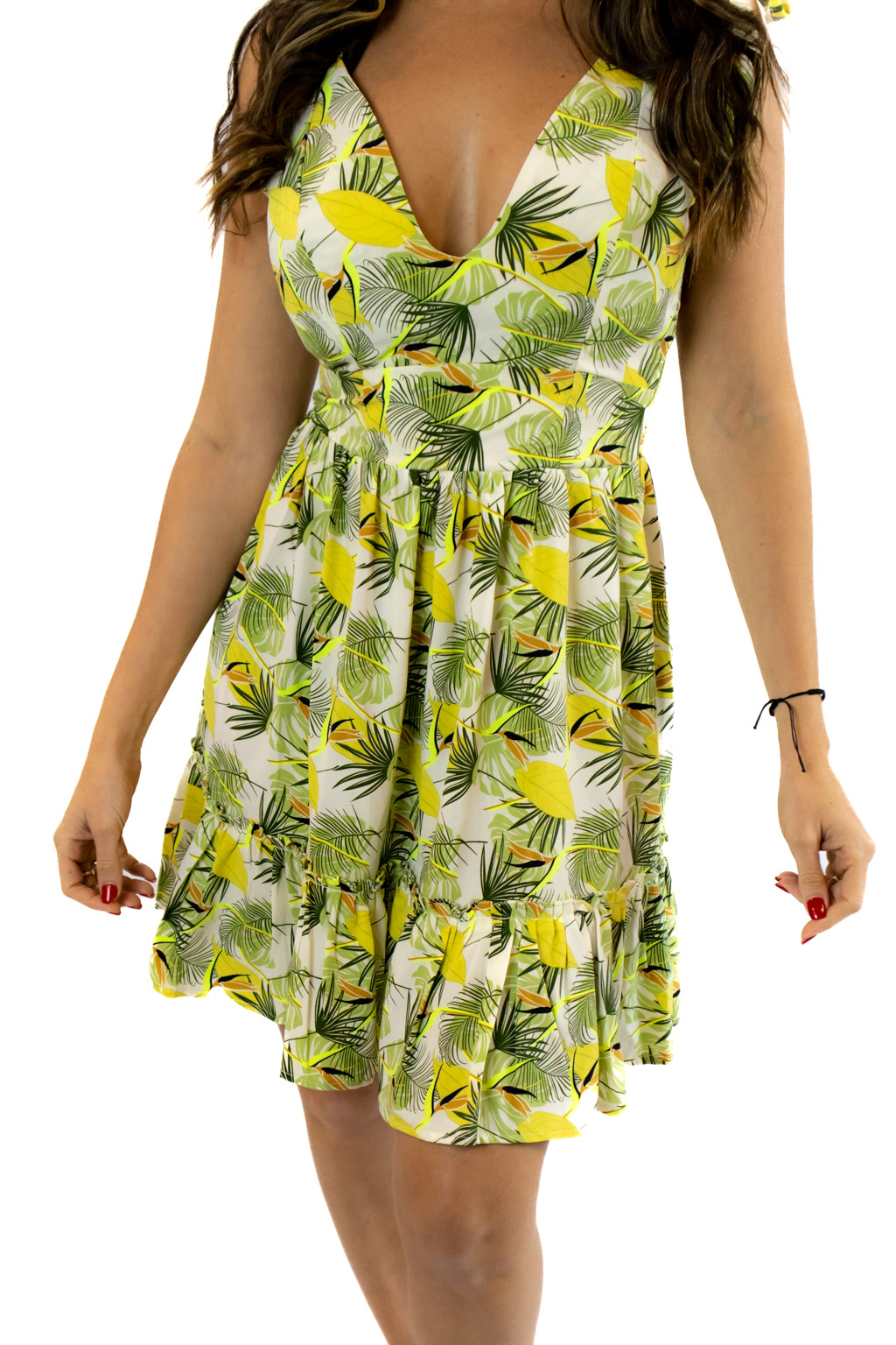 Green Palms Cover Up Short Dress
